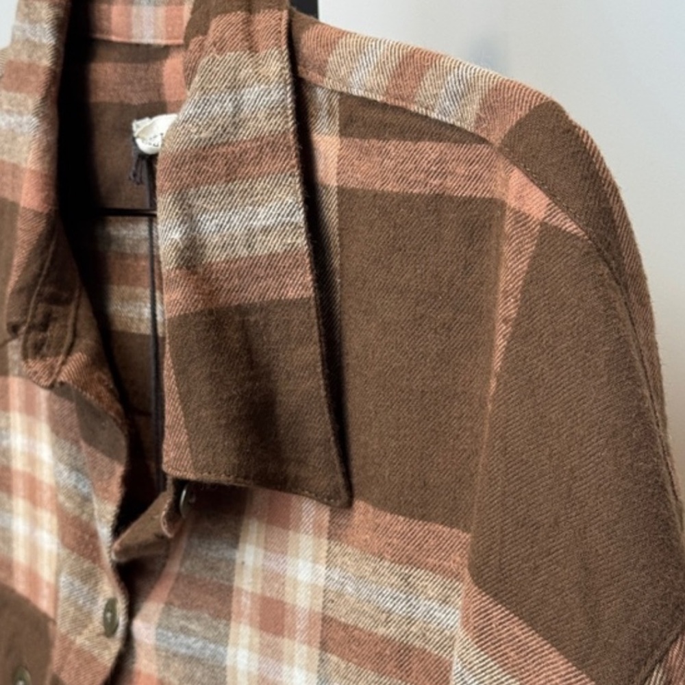Spell Basecamp Brown Plaid Flannel Button Down - Picture 5 of 5